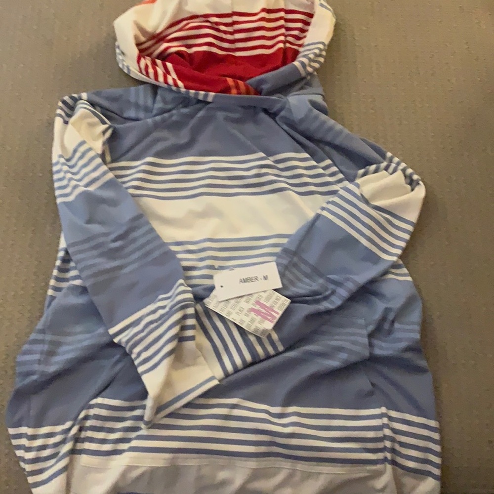 Vintage LLR Amber hoodie. Now a retired style. Size M. Light blue, white and red